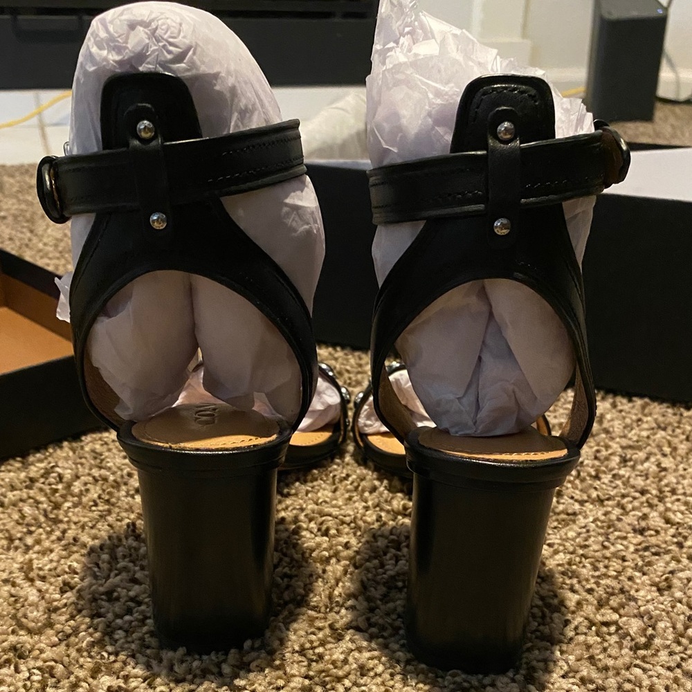 Coach Paige Studded Matte Clf/Black Sandals - Picture 5 of 8